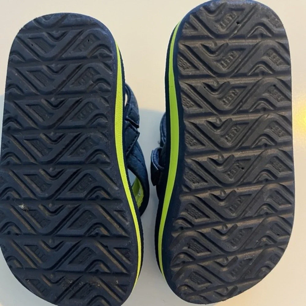 Reef Baby Boy's Little Uni Thong Flip Flop Black Yellow Blue Green Toddler Sze 5